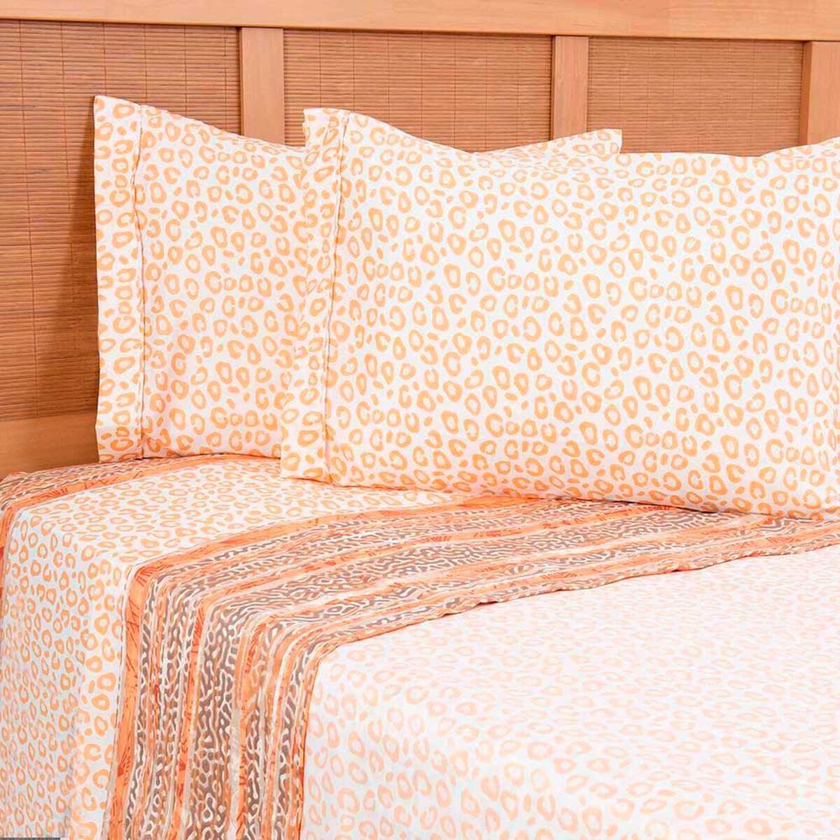 Juego de S&aacute;banas Estampado Plumetti 2 Plazas Tamarindo