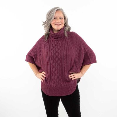 Sweater Poncho Mujer Portman Club Burdeo