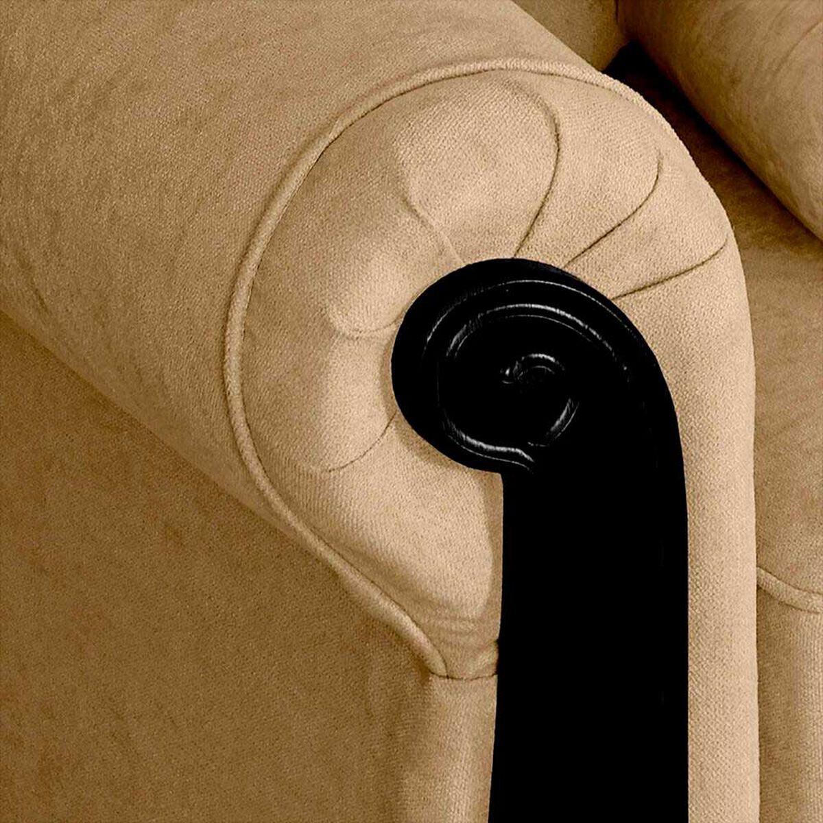 Juego de Living Elegant Michigan + Sitiales Tela 5 Cuerpos Beige