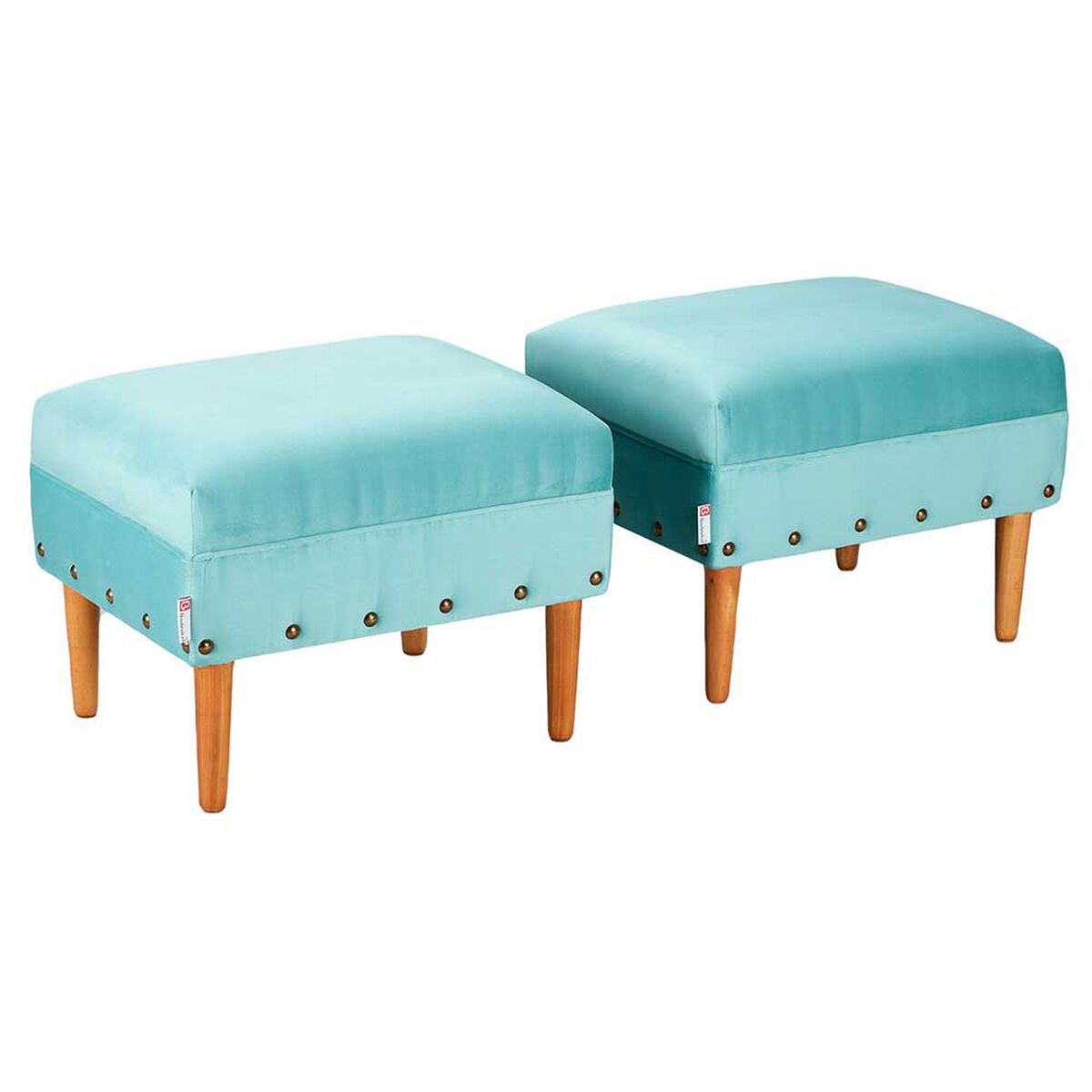 Pouf Bodevir Provenza Tacha Felpa 04 Turquesa&nbsp;