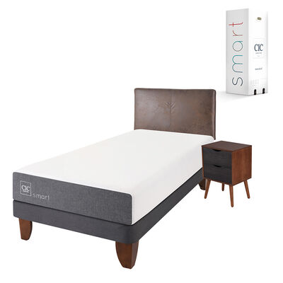 Imagen 2 del producto Cama Europea CIC 1,5 Plazas Smart + Respaldo + Velador Baker