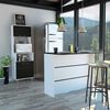 Combo Mueble Microondas + Barra de Cocina TuHome Kitchen Blanco