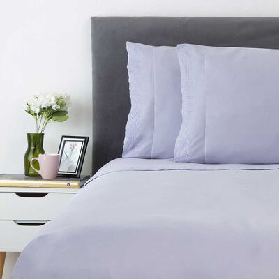 Juego de Sábanas Broderie Dreams King Liso Lila