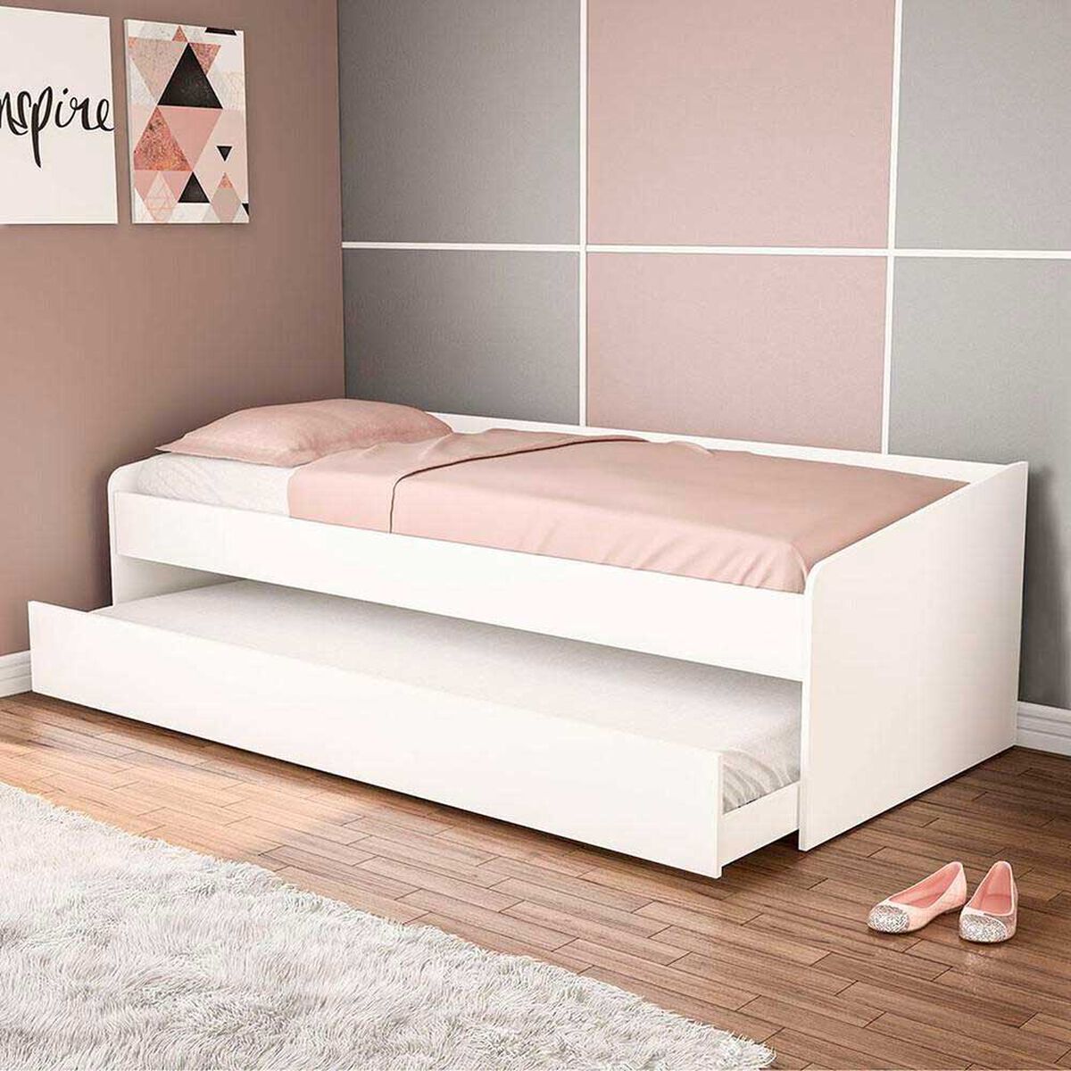 Cama Nido Vekkahome Gandu 1 Plaza Blanca