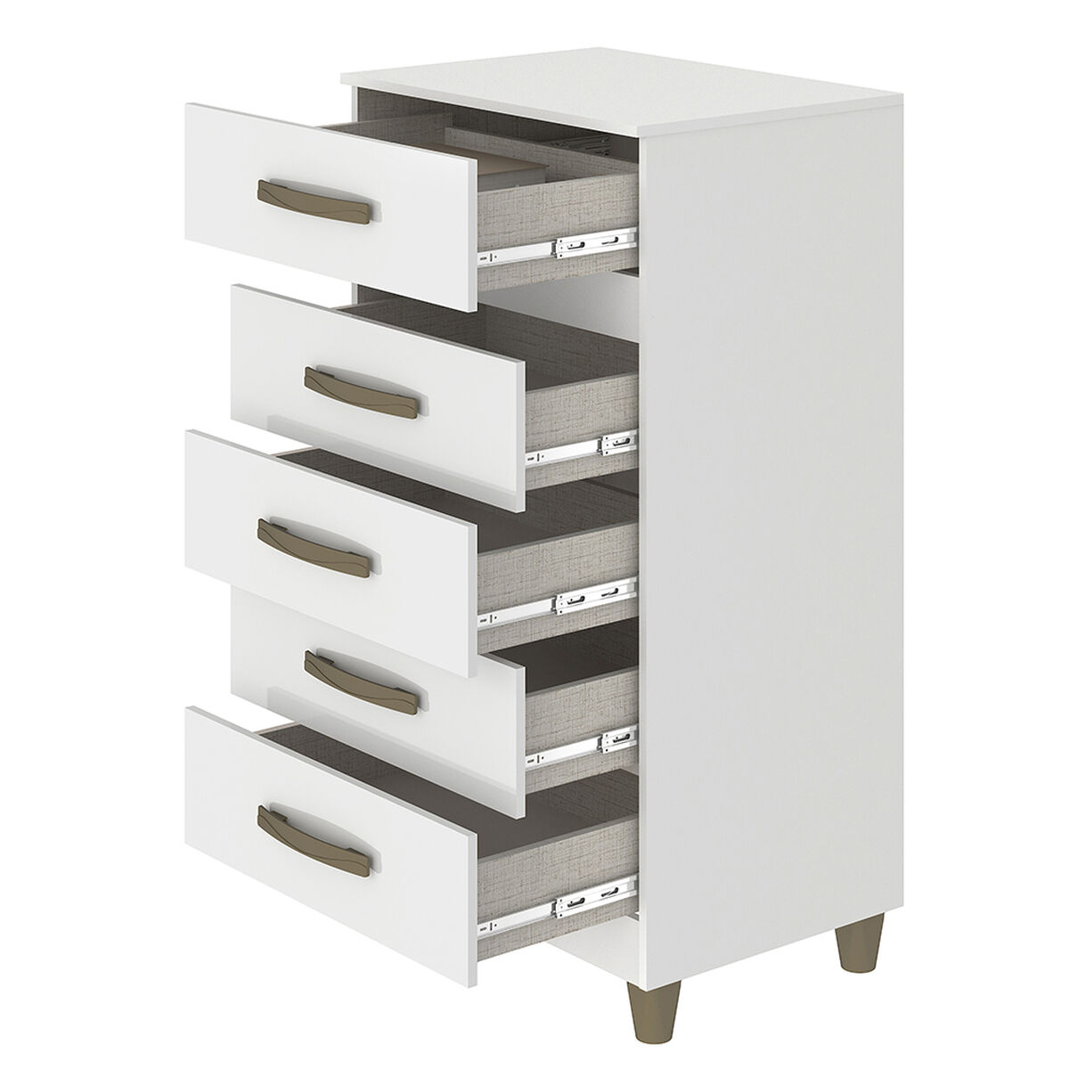 Cómoda Vekkahome Malta 5 Cajones Blanco
