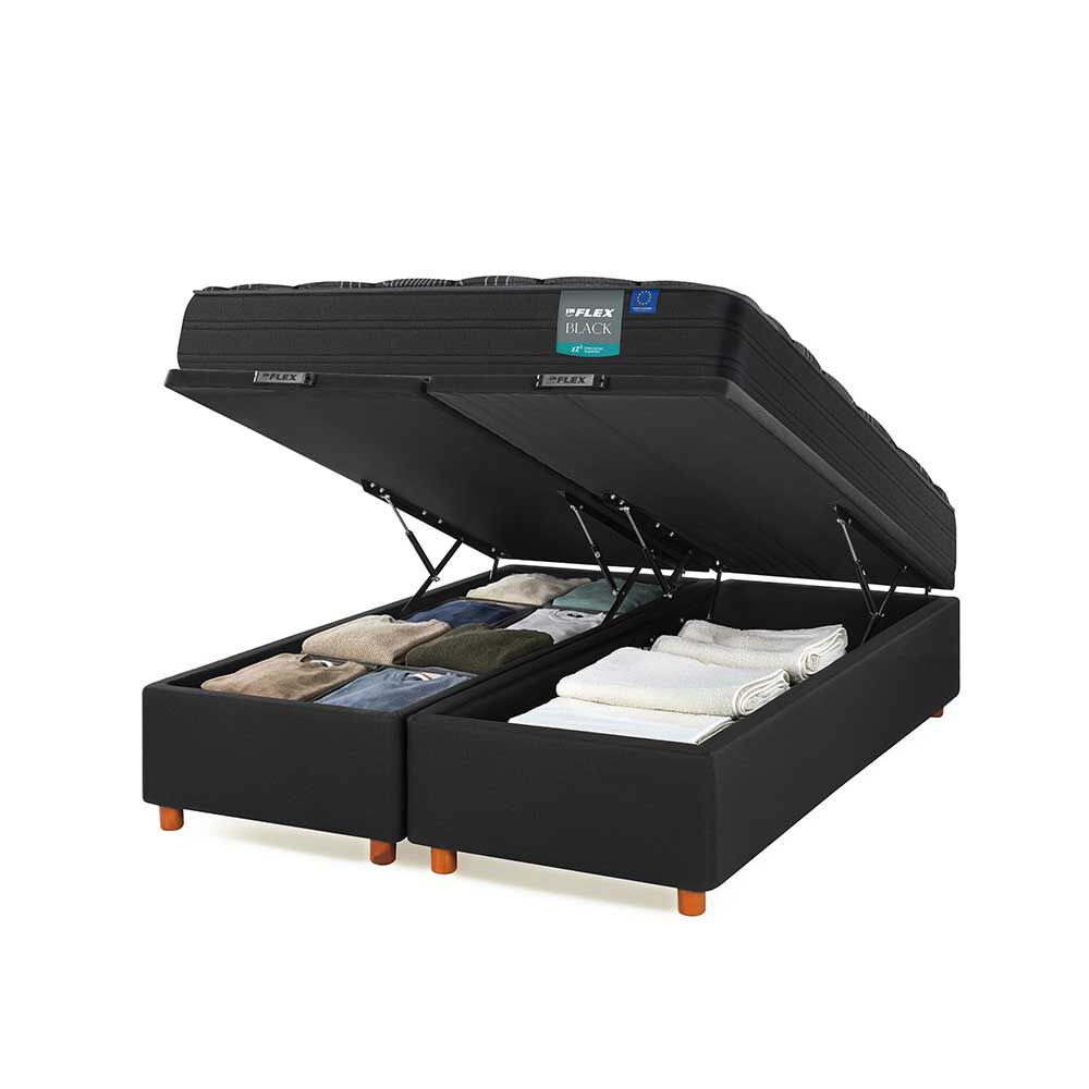 Cama Baúl Flex 2 Plazas Black