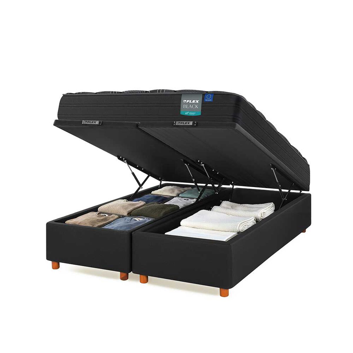 Cama Ba&uacute;l Flex 2 Plazas Black