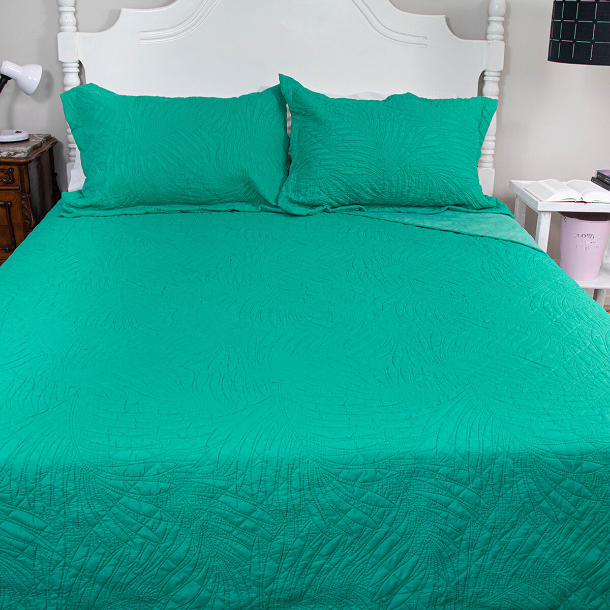 Quilt Doral 2 Plazas Turquesa Bubbly