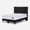 Cama Europea Rosen 2 Plazas Art 4 + Respaldo Issey Grafito