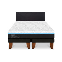 Cama Europea CIC Green Infinity King + 1 Respaldo Villarrica Negro