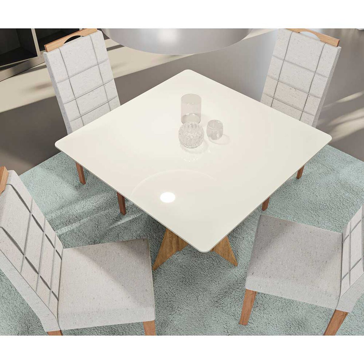 Juego de Comedor Yardas Monza 4 Sillas Off White