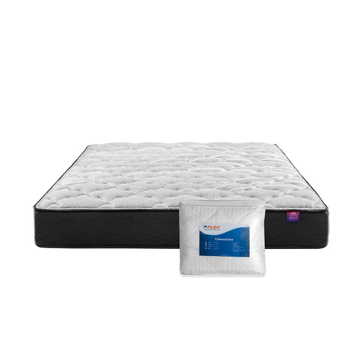 Colchón Flex 2 Plazas Therapedic Plus + Cubrecolchón Básico