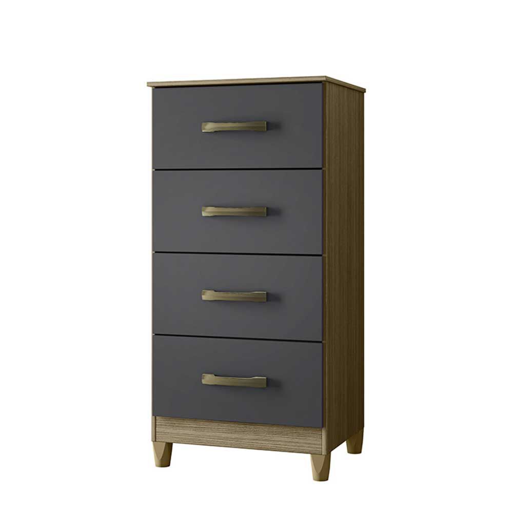 Cómoda Vekkahome Mobi 4 Cajones Gris