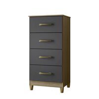 Cómoda Vekkahome Mobi 4 Cajones Gris