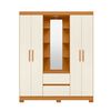 Closet Vekkahome Olimpia con Espejo 4 Puertas 2 Cajones Beige