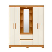 Closet Vekkahome Olimpia con Espejo 4 Puertas 2 Cajones Beige