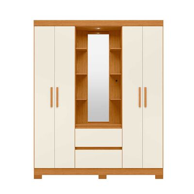 Imagen 1 del producto Closet Vekkahome Olimpia con Espejo 4 Puertas 2 Cajones Beige