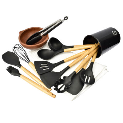 Imagen 2 del producto Set Utensilios Silicona 12 Piezas Simplit Negro