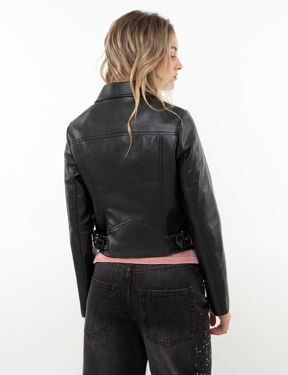 Chaqueta Crop Ecocuero Mujer Icono