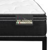 Cama Europea Belsogno 1,5 Plazas Premium + Respaldo Black