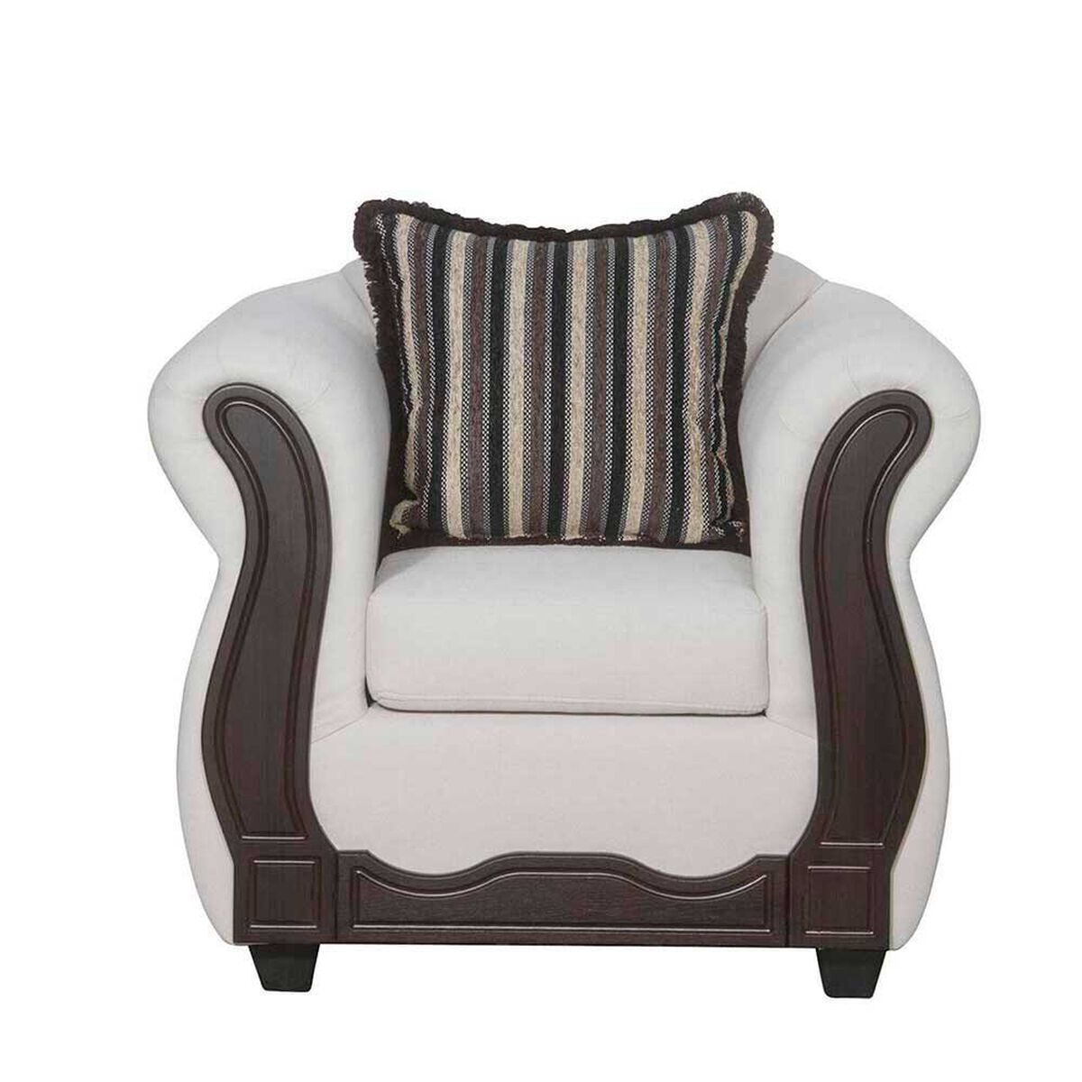 Juego de Living Black Factory Sofia Sof&aacute; 3 Cuerpos + Dos Sillones 1 Cuerpo Crudo