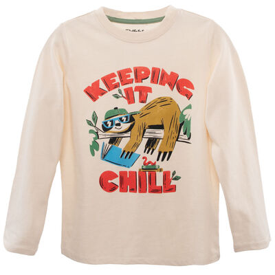 Polera Manga Larga de Algodón Niño Chess