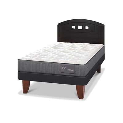 Imagen 2 del producto Cama Europea CIC 1,5 Plazas Anatomic + Respaldo Gales Negro