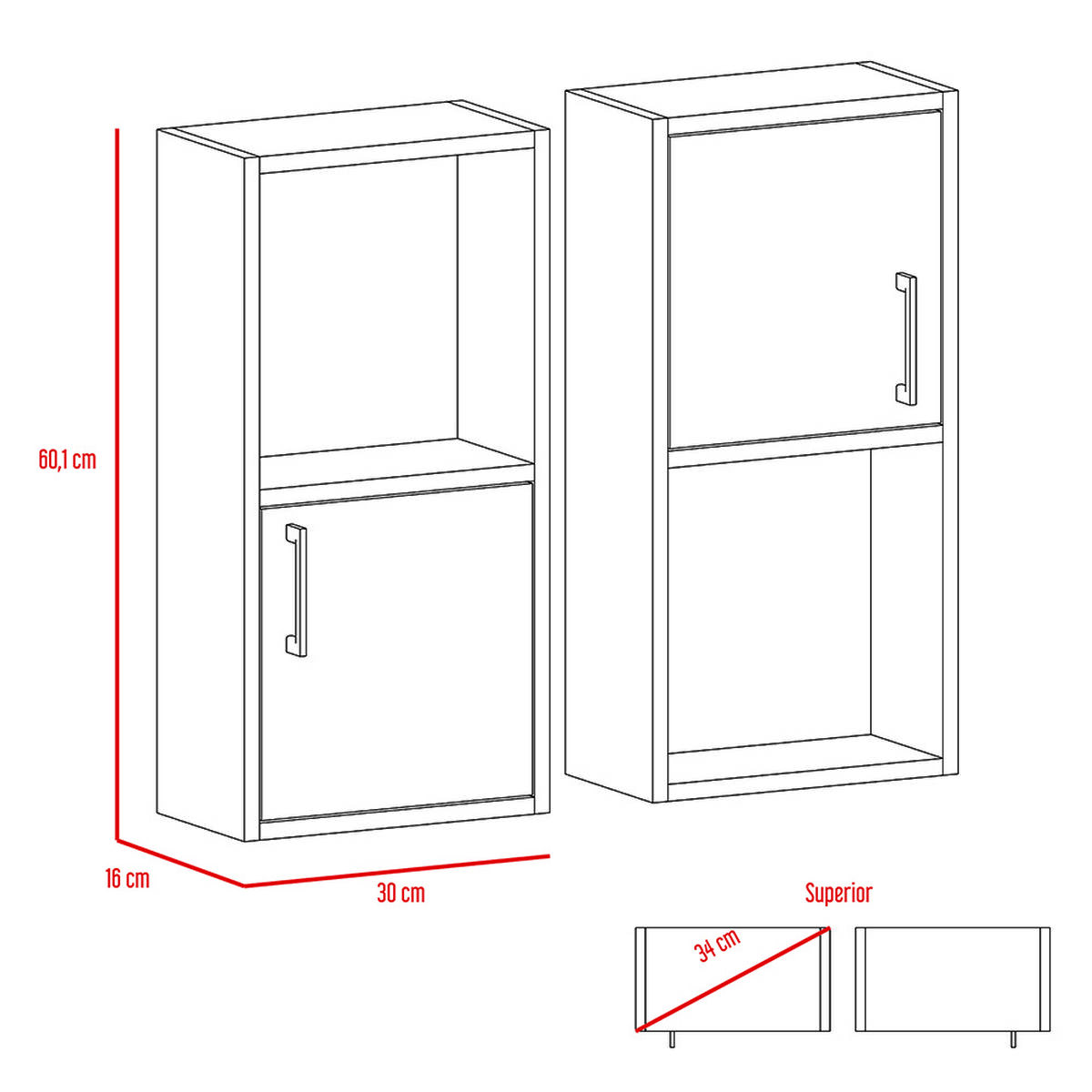 Combo Gabinete + Mueble Lavamanos + Optimizador Baño + Mueble Auxiliar  TuHome Big Bath