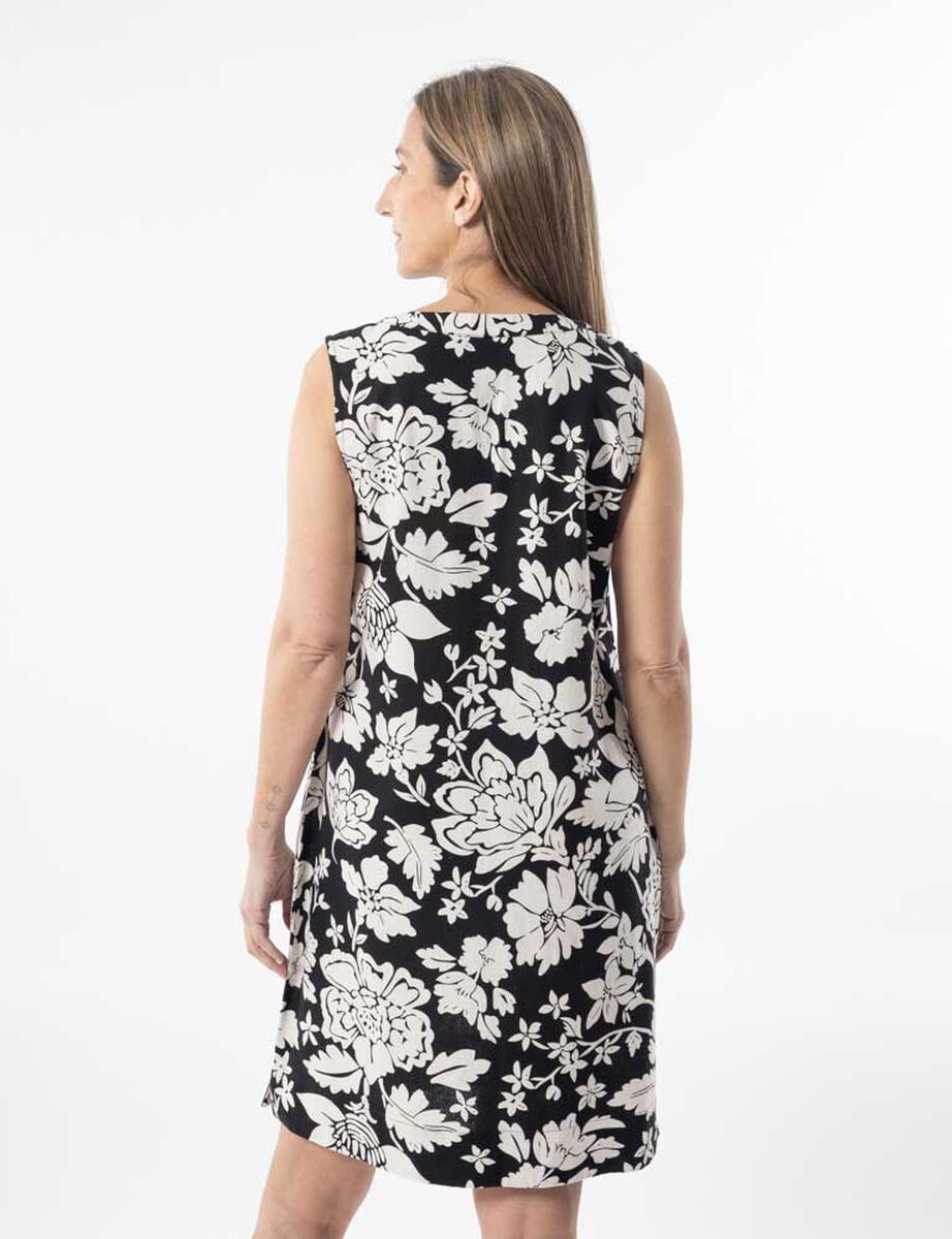 Vestido Lino Midi Sin Mangas Mujer Portman Club