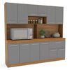 Mueble de Cocina Vekkahome Buck 1 Cajón 12 Puertas Gris
