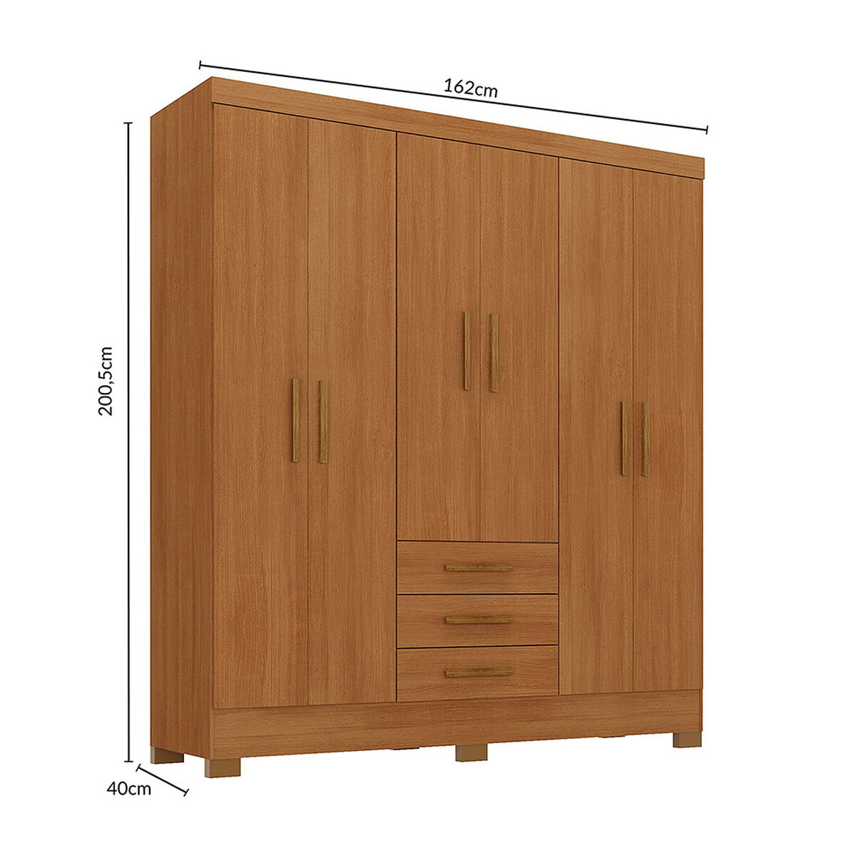Closet Di Poretti Design Itacare 3 Cajones 6 Puertas Caf&eacute; Claro