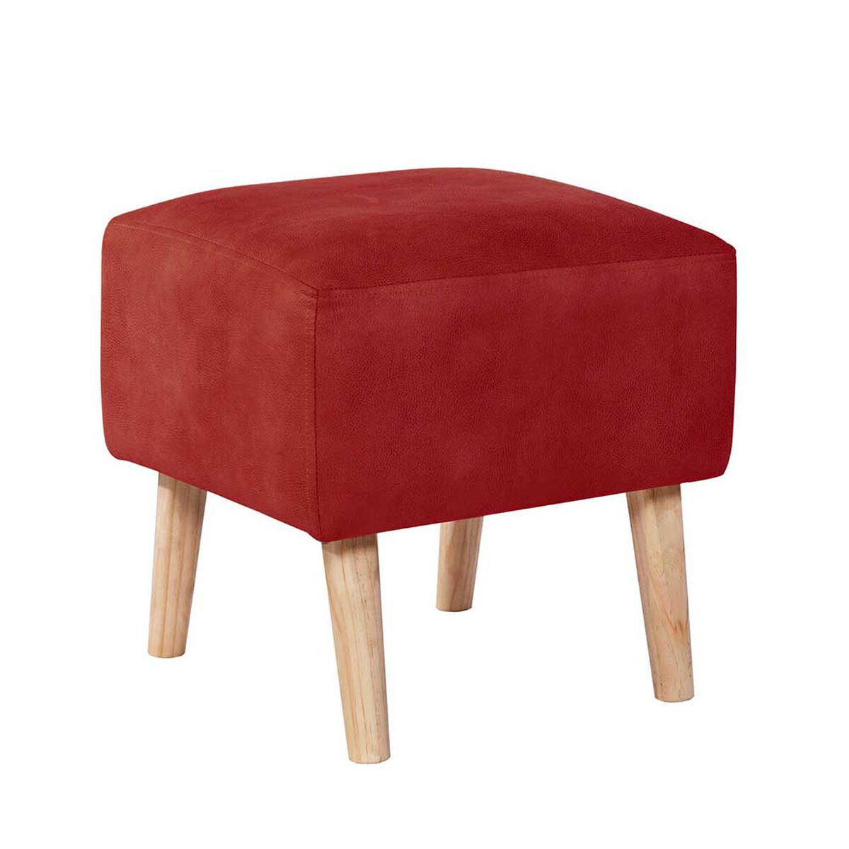 Pouf Latam Home Burdeos Cuero Kentucky Rojo
