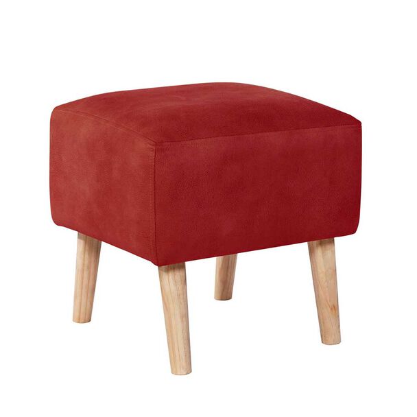 Pouf Latam Home Burdeos Cuero Kentucky Rojo