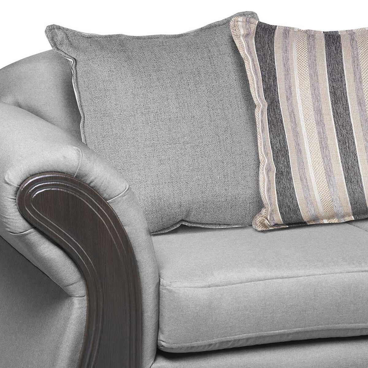 Sofá Innovamuebles Palermo Tela 2 Cuerpos Gris Claro