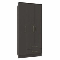 Clóset Vekkahome Pequim 3 Puertas 2 Cajones Negro