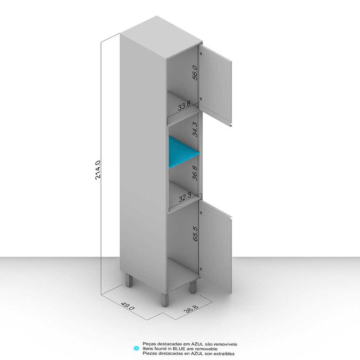 Despensa de Cocina Premier Vekkahome 2 Puertas Mixta Beige
