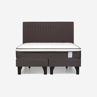 Cama Europea Rosen 2 Plazas New Style 4 + Respaldo Café