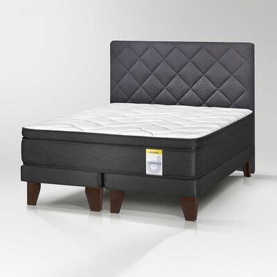 Cama Europea Drimkip King Hibrido Premium Base Dividida + Respaldo