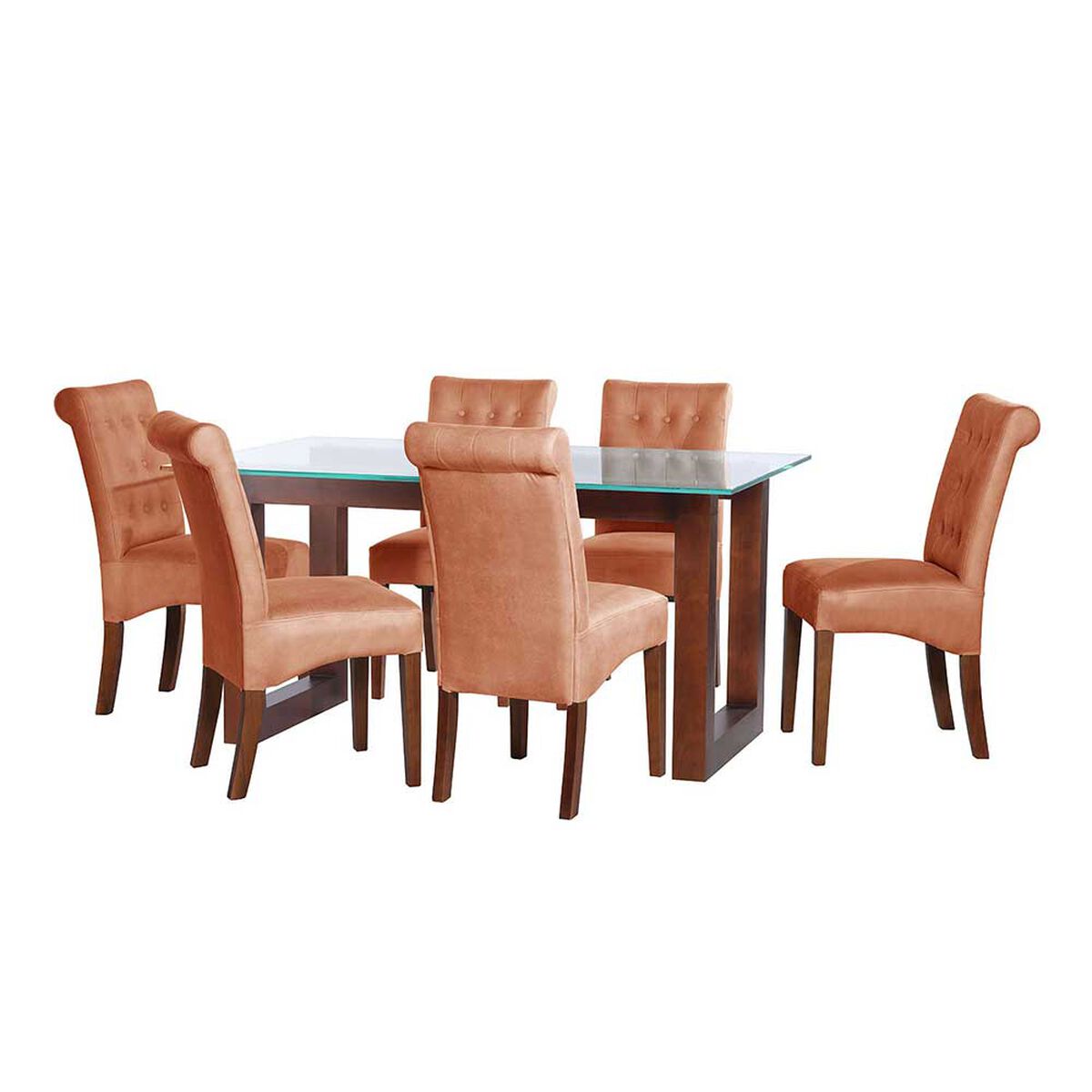 Juego de Comedor Latam Home Pamplona Granada 6 Sillas Lino Gris Oscuro