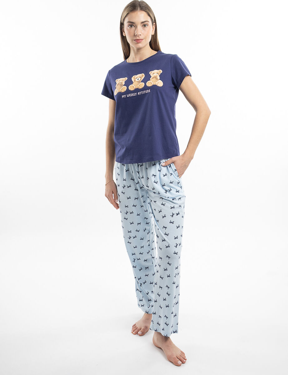 Polera de Pijama Manga Corta Jersey Mujer Icono