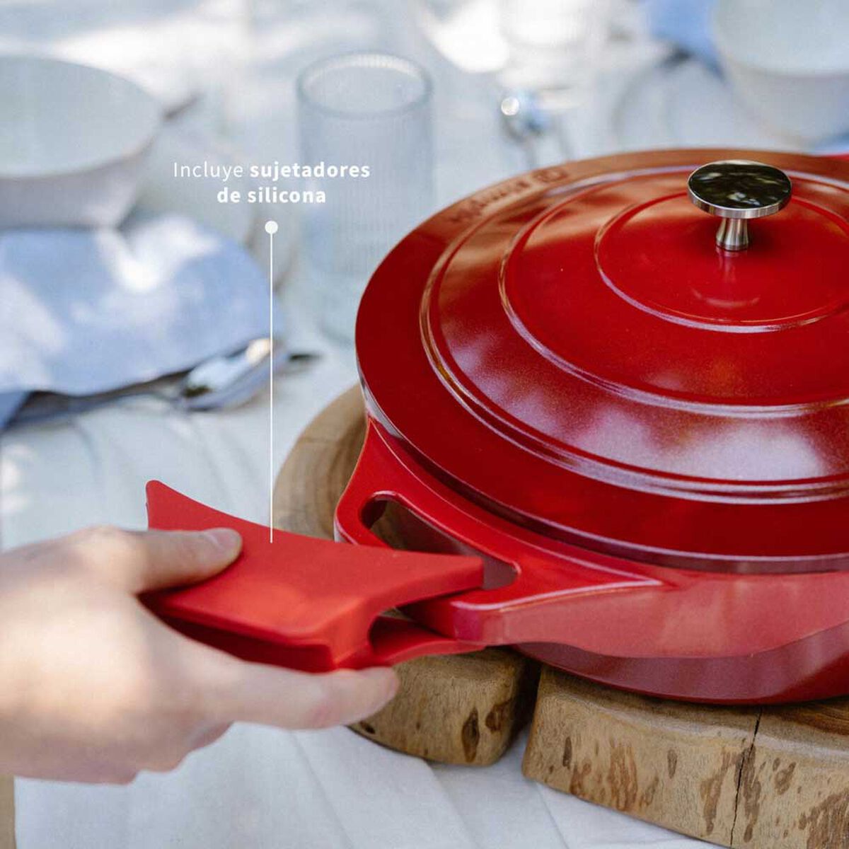 Bater&iacute;a de Cocina Aluminio Fundido Simplit Toulouse 7 Piezas Rojo