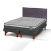 Cama Europea Flex 2 Plazas Dream Pocket Box B/D + Respaldo Royal Grafito