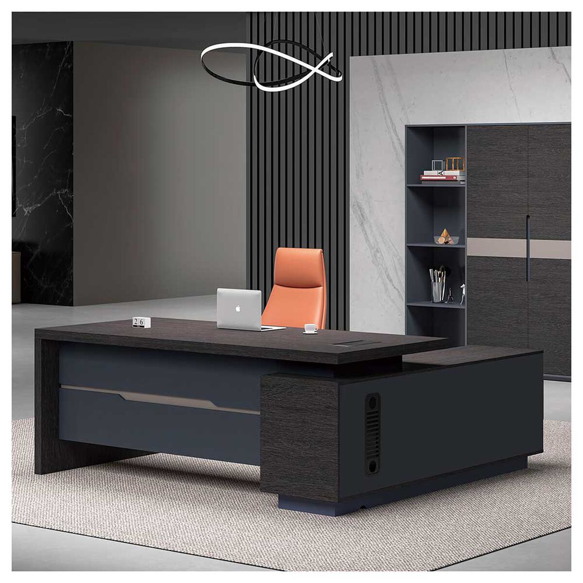 Escritorio Rodler Bergen Caf&eacute; Oscuro-Gris