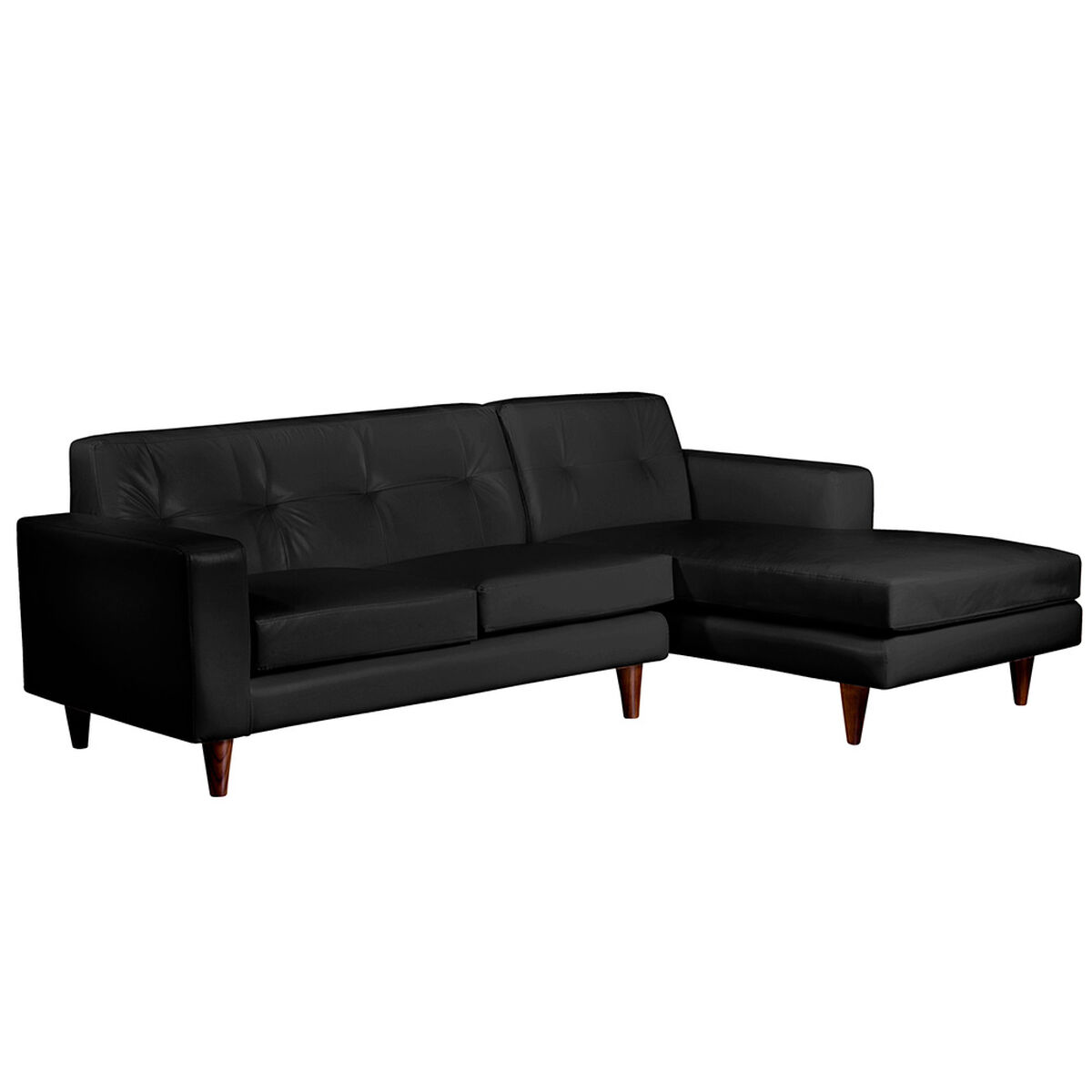 Sof&aacute; Seccional Derecho Latam Home Salerno 3 Cuerpos Negro