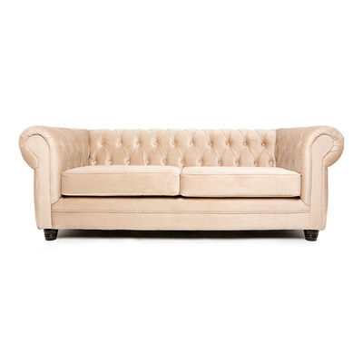 Sofá Barra Design Chesterfield 3 Cuerpos Beige