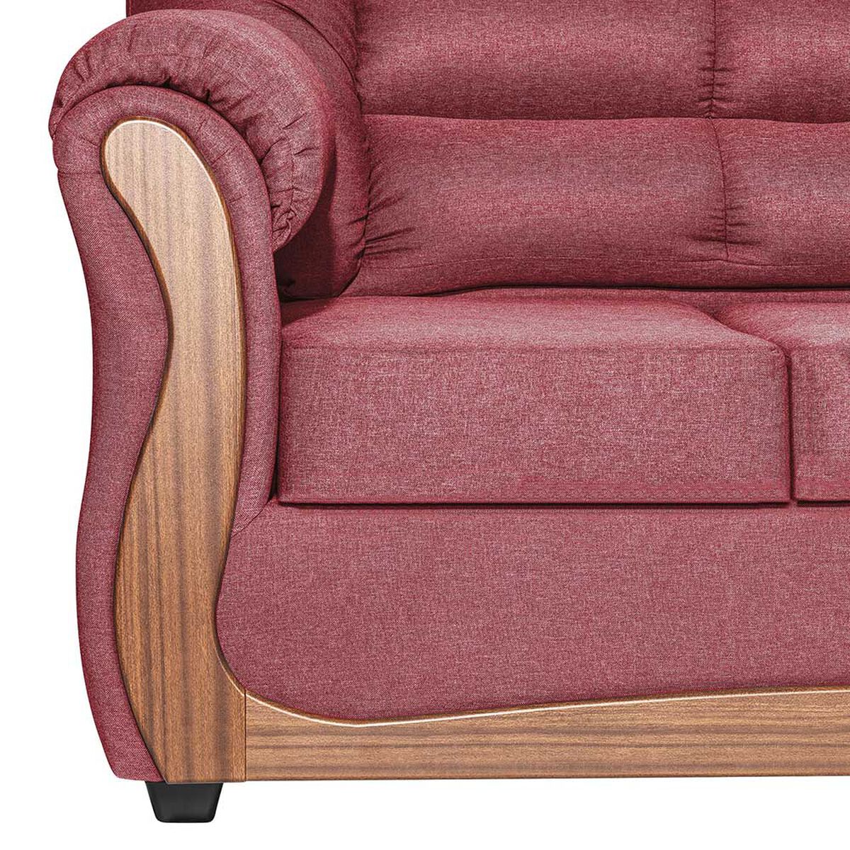Juego de Living Muebles M&E Valdivia  Sofá 3 Cuerpos + Dos Sillones 1 Cuerpo Burdeo