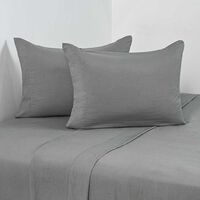 Juego de Sábanas American Family King Liso Prewash Gris