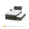 Cama Nido CIC Base Normal 1,5 Plazas Excellence Plus + Respaldo + Velador Villarrica