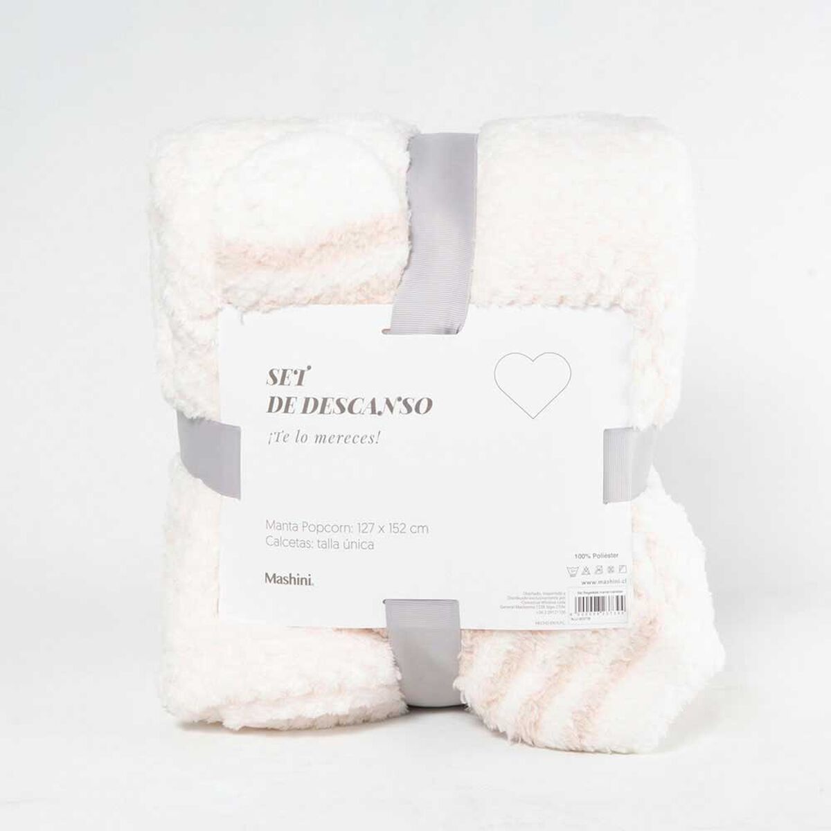 Set Manta Mashini Liso Algodón + Calcetas Crudo