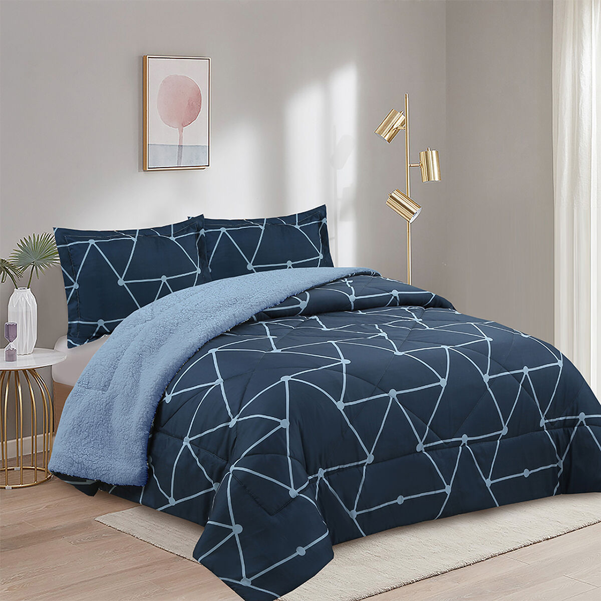 Plumón Doral King Senses Azul y Celeste